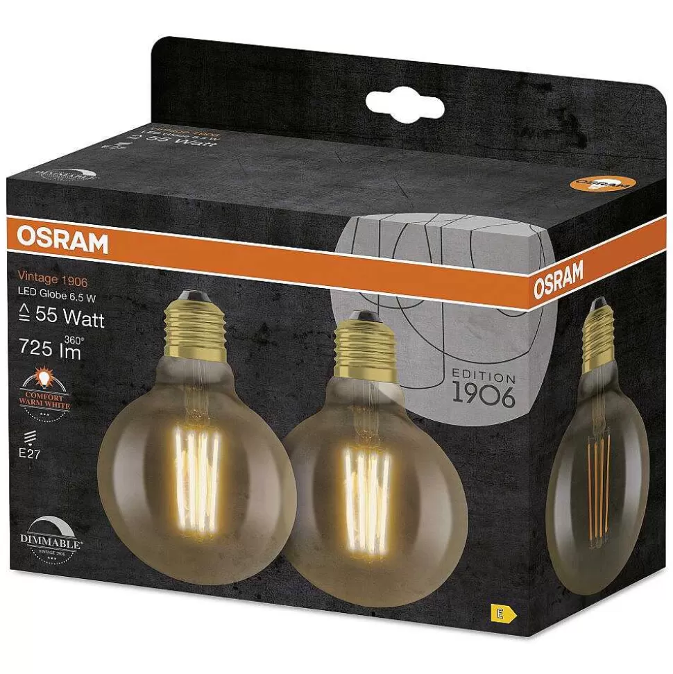 Luminaires Osram Lampes À Intensite Variable>Osram Vintage 1906 Lot De 2 Led E27 6,5 Watt 2400 Kelvin 725 Lumen