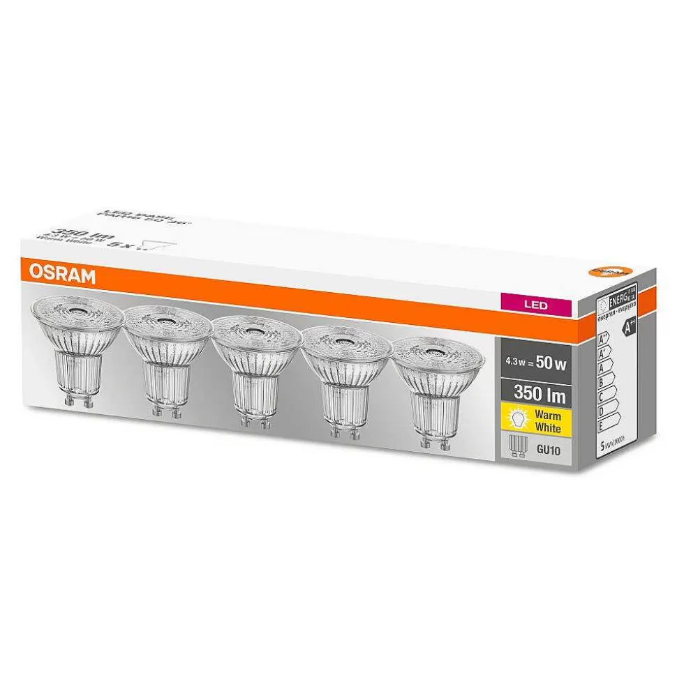 Luminaires Ledvance Ampoules Led>Osram 5X Set Led Gu10 4,3 Watt 2700 Kelvin 350 Lumen