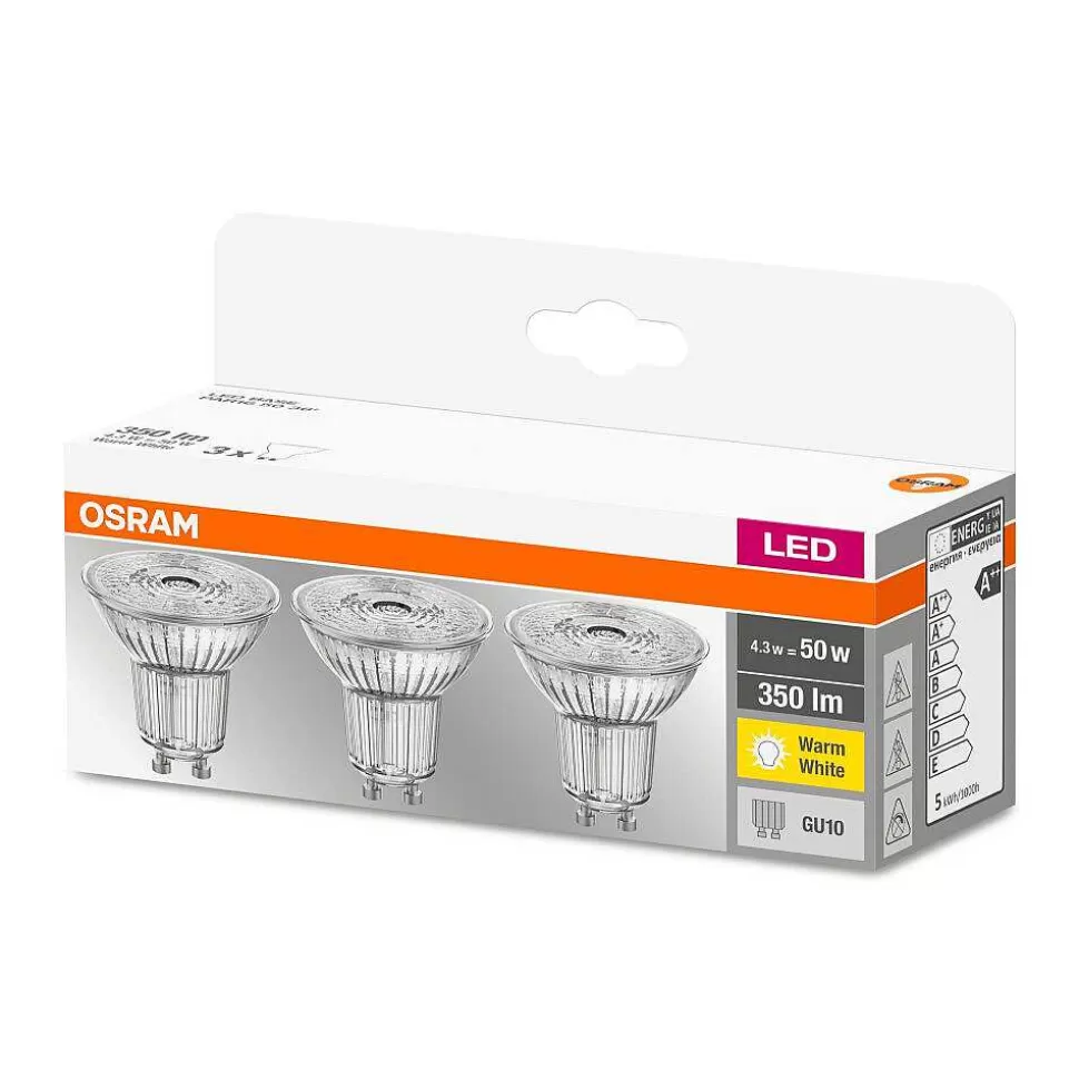 Luminaires Ledvance Ampoules Gu10>Osram 3X Set Led Gu10 4,3 Watt 2700 Kelvin 350 Lumen