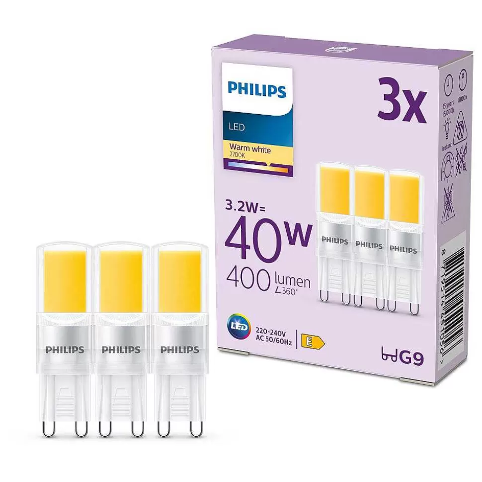 Luminaires Philips Autres Culots>Philips Bulb 3Pcs Set Led Gu9 3,2 Watt 2700 Kelvin 400 Lumen