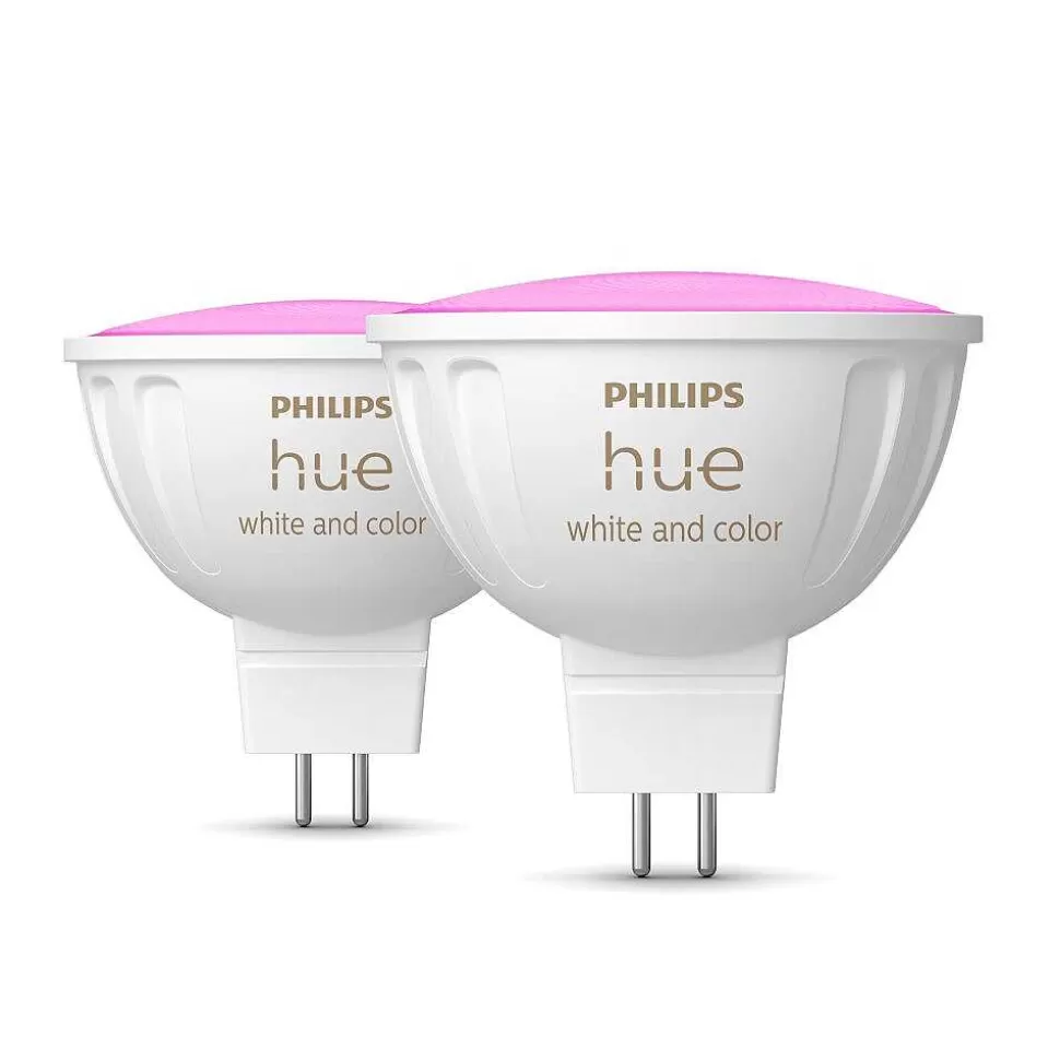 Luminaires Philips Ampoules Gu5.3>Philips Hue Lot De 2 Led Gu5.3 6,3 Watt 2000-6500 Kelvin 400 Lumen