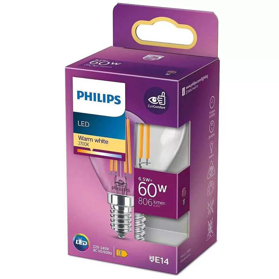 Luminaires Philips Ampoules Led>Philips Led E14 6,5 Watt 2700 Kelvin 806 Lumen