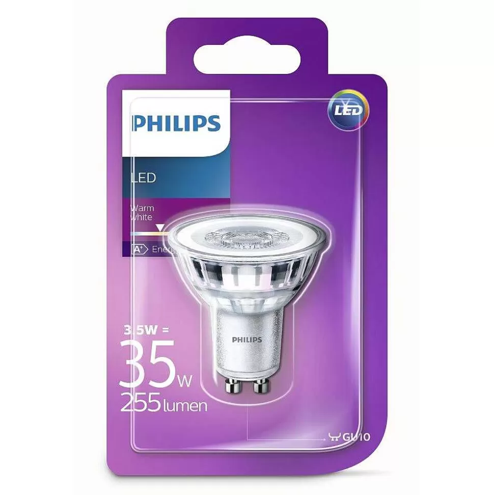 Luminaires Philips Ampoules Gu10>Philips Led Gu10 3,5 Watt 2700 Kelvin 285 Lumen