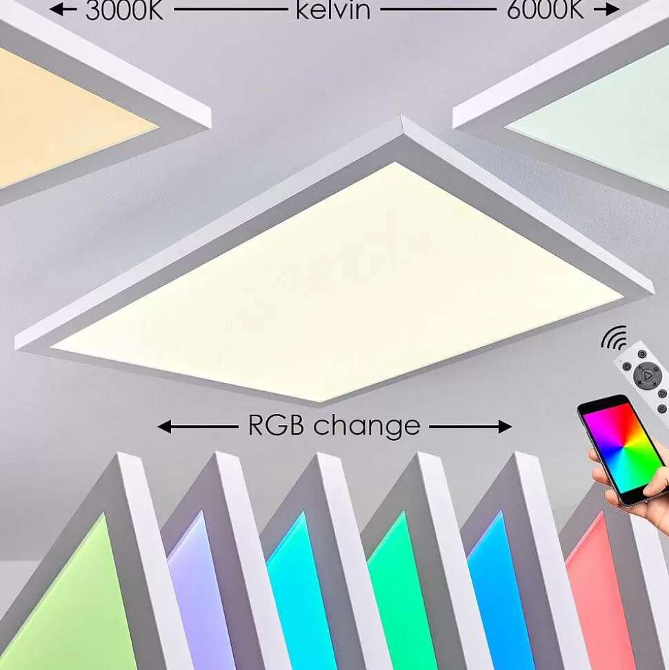 hofstein Luminaires Interieurs Connectes>Plafonnier Bankura Led Blanc, 1 Lumiere, Telecommandes, Changeur De Couleurs