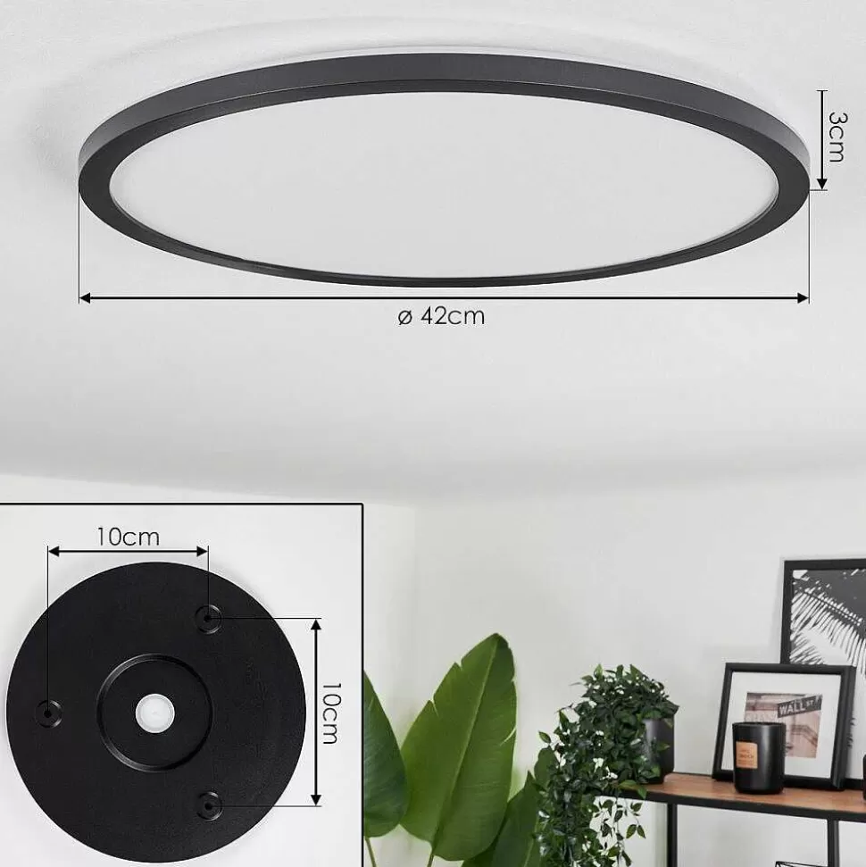 hofstein Plafonniers Extérieurs>Plafonnier Boyero Led Noir, 2 Lumieres, Telecommandes, Changeur De Couleurs