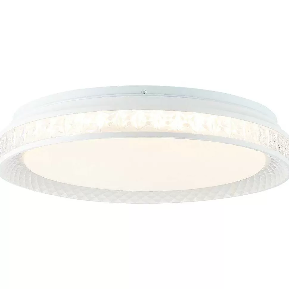 Luminaires Brilliant Tuya>Plafonnier Brilliant Burlie Led Blanc, 1 Lumiere, Telecommandes, Changeur De Couleurs