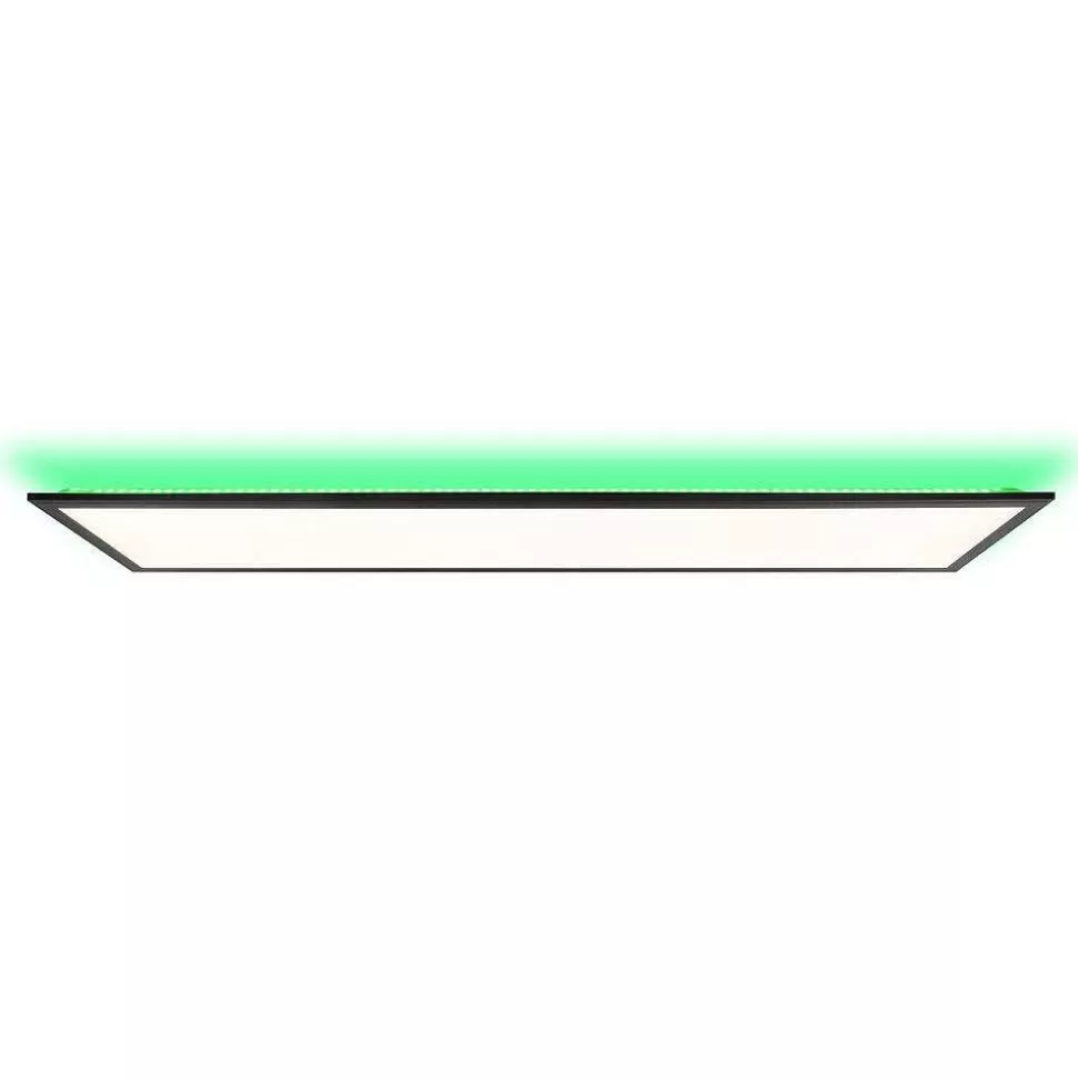 Luminaires Brilliant Wiz>Plafonnier Brilliant Everett Led Noir, 1 Lumiere, Telecommandes, Changeur De Couleurs