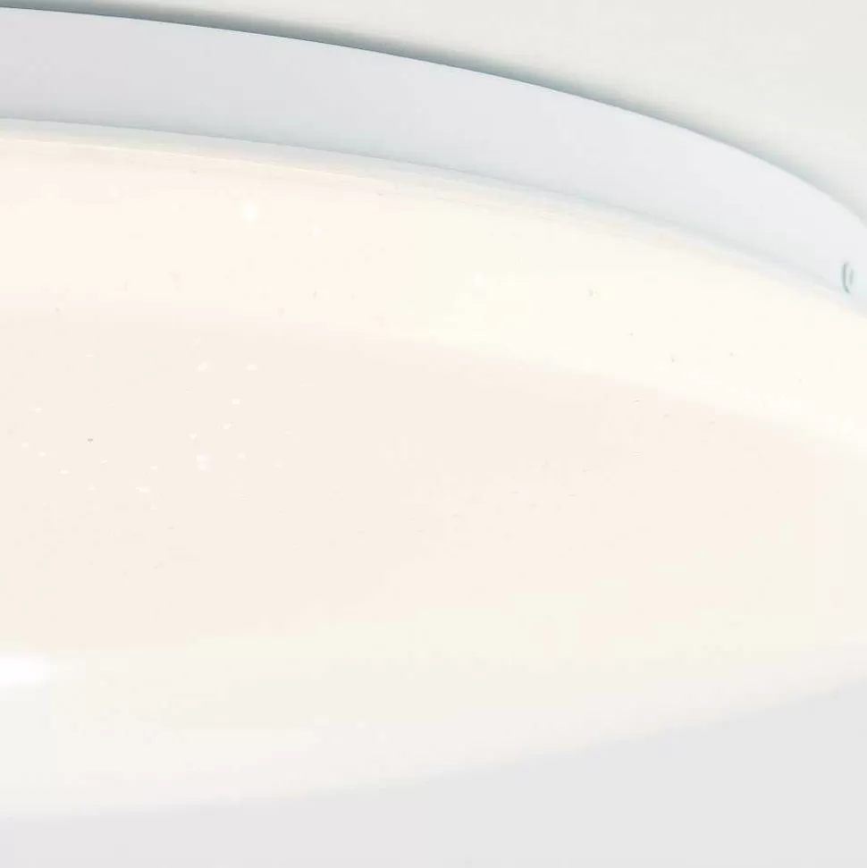 Luminaires Brilliant Tuya>Plafonnier Brilliant Heddy Led Blanc, 1 Lumiere, Telecommandes, Changeur De Couleurs