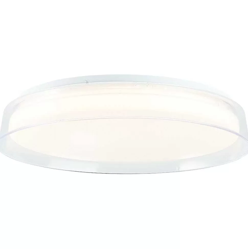 Luminaires Brilliant Tuya>Plafonnier Brilliant Leanna Led Blanc, 1 Lumiere, Telecommandes, Changeur De Couleurs
