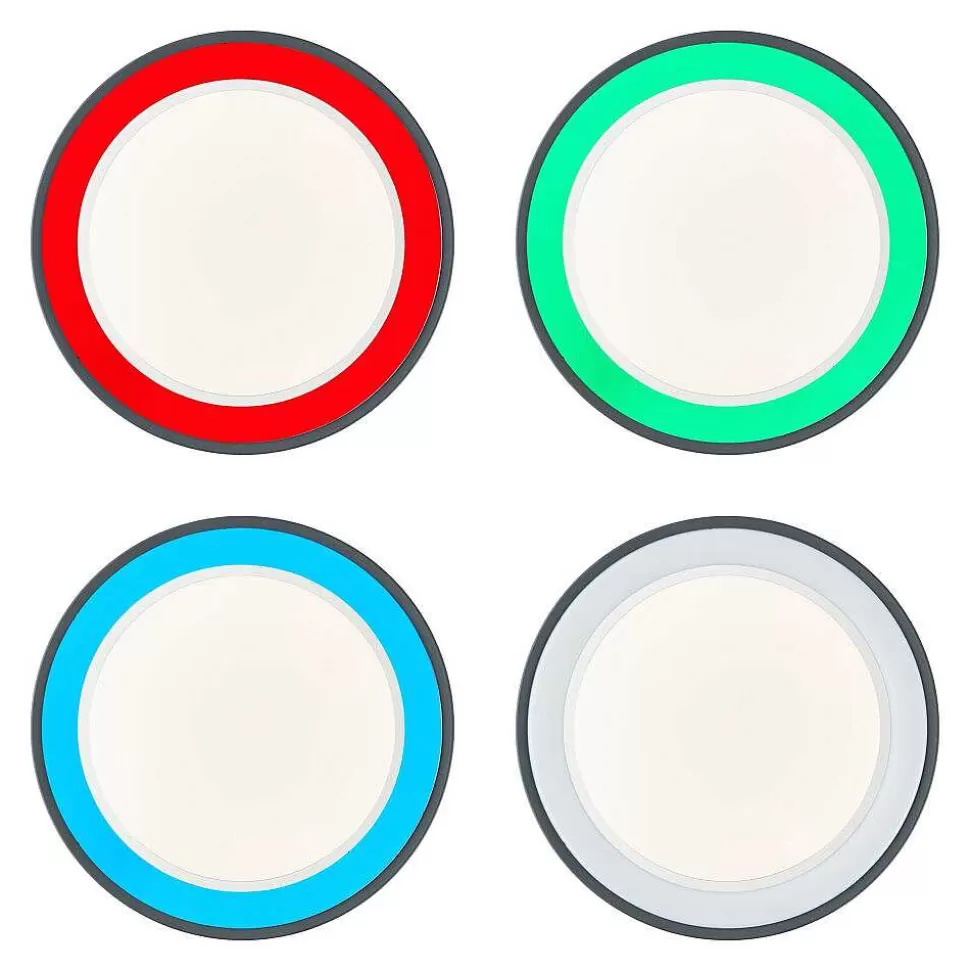 Luminaires Brilliant Tuya>Plafonnier Brilliant-Leuchten Tessy Led Noir, 1 Lumiere, Telecommandes, Changeur De Couleurs