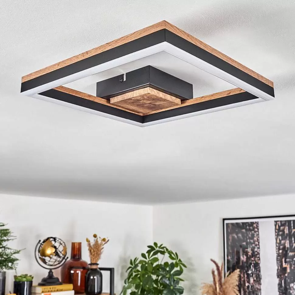 hofstein Éclairage Led>Plafonnier Cascada Led Brun, Couleur Bois, Noir, 1 Lumiere