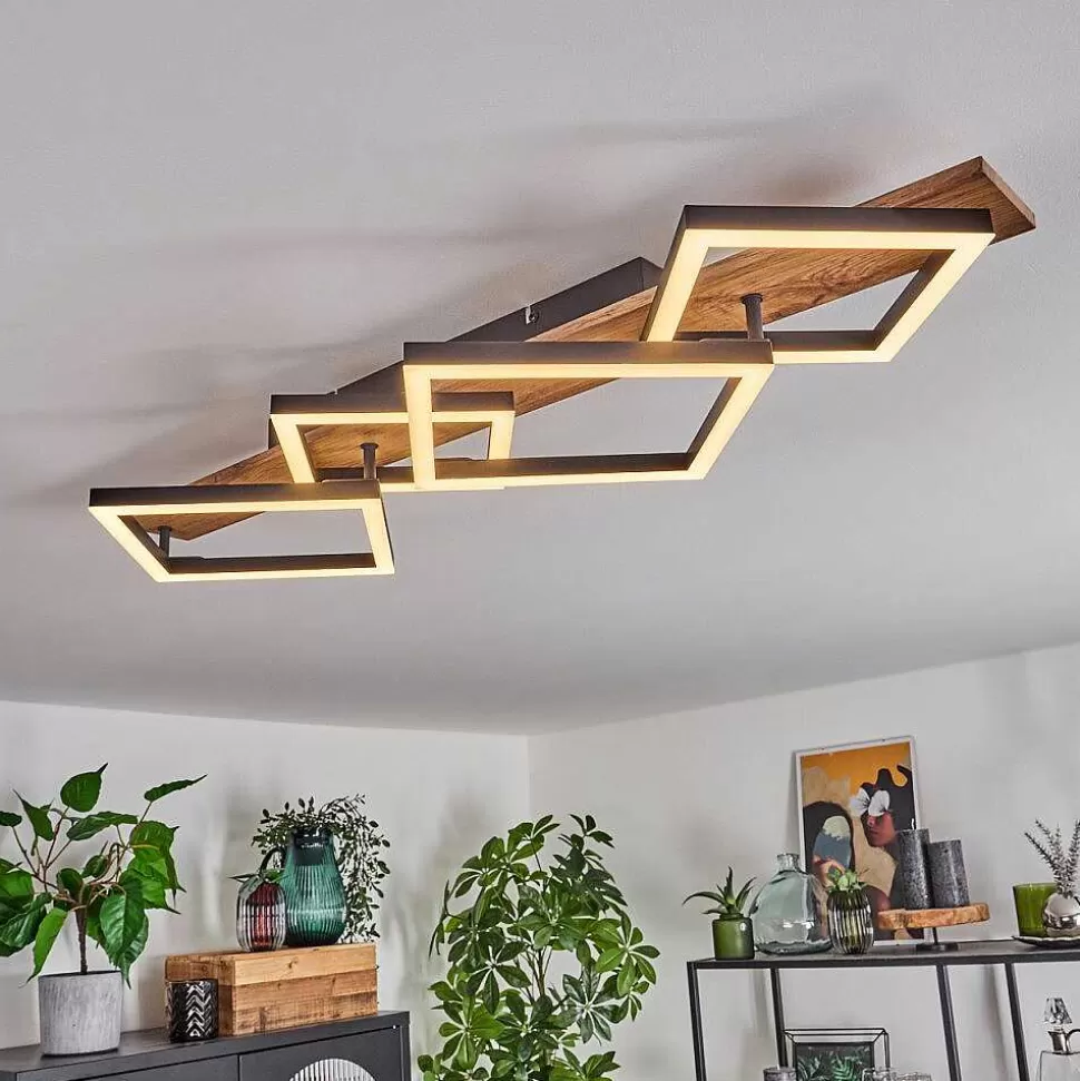 hofstein Éclairage Led>Plafonnier Cascada Led Brun, Couleur Bois, Noir, 1 Lumiere