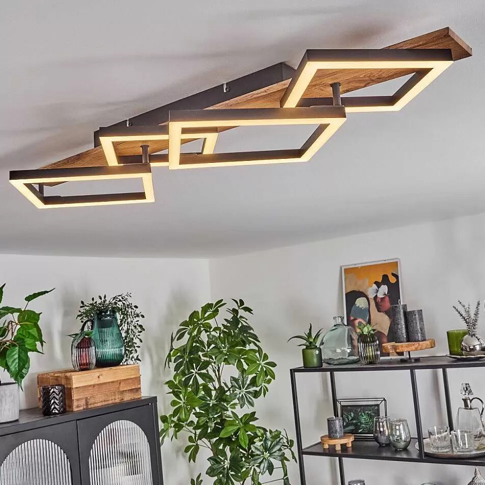 hofstein Éclairage Led>Plafonnier Cascada Led Brun, Couleur Bois, Noir, 1 Lumiere