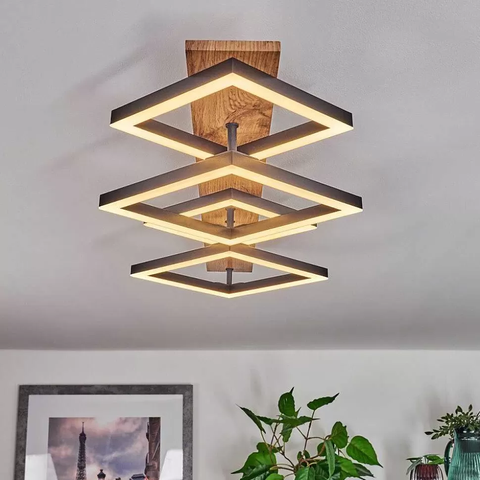 hofstein Éclairage Led>Plafonnier Cascada Led Brun, Couleur Bois, Noir, 1 Lumiere