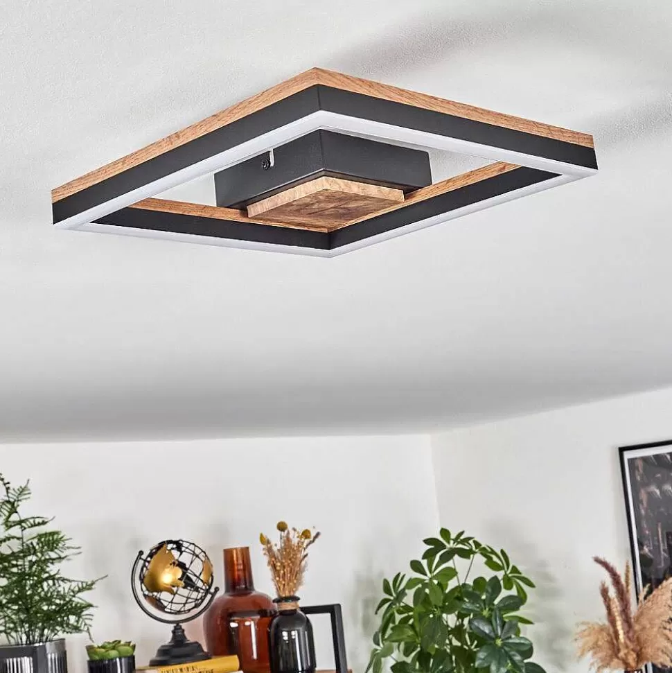 hofstein Éclairage Led>Plafonnier Cascada Led Brun, Couleur Bois, Noir, 1 Lumiere