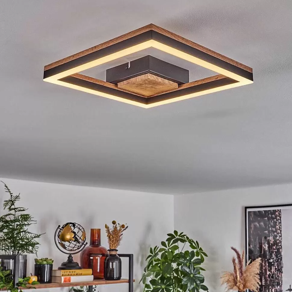hofstein Éclairage Led>Plafonnier Cascada Led Brun, Couleur Bois, Noir, 1 Lumiere
