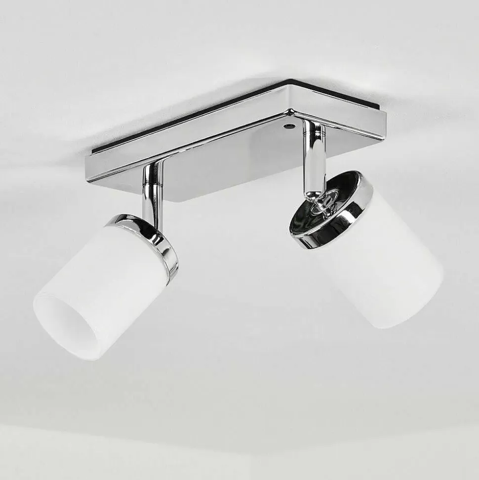 hofstein Luminaires Interieurs Connectes>Plafonnier Cerejeiras Led Chrome, 2 Lumieres, Telecommandes, Changeur De Couleurs