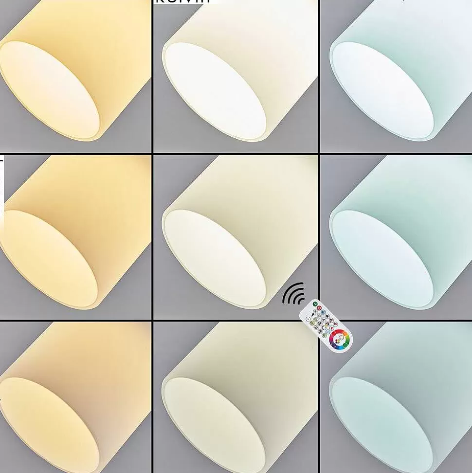 hofstein Luminaires Interieurs Connectes>Plafonnier Cerejeiras Led Chrome, 2 Lumieres, Telecommandes, Changeur De Couleurs