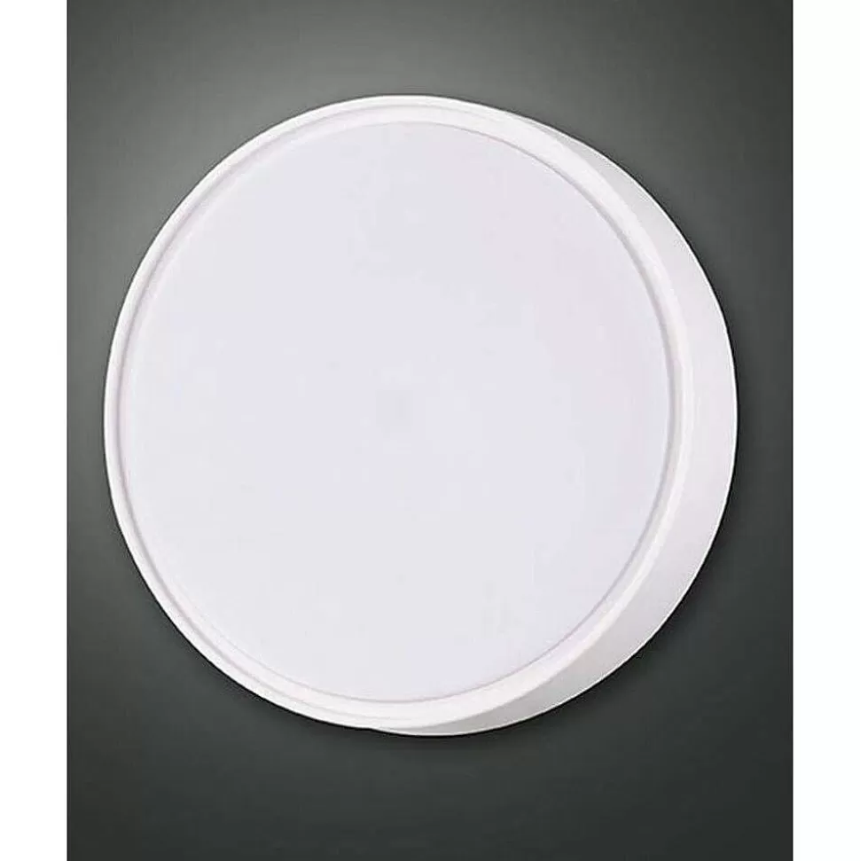 Luminaires Fabas Luce Plafonniers Extérieurs>Plafonnier D'Exterieur Fabas Luce Hatton Led Blanc, Detecteur De Mouvement