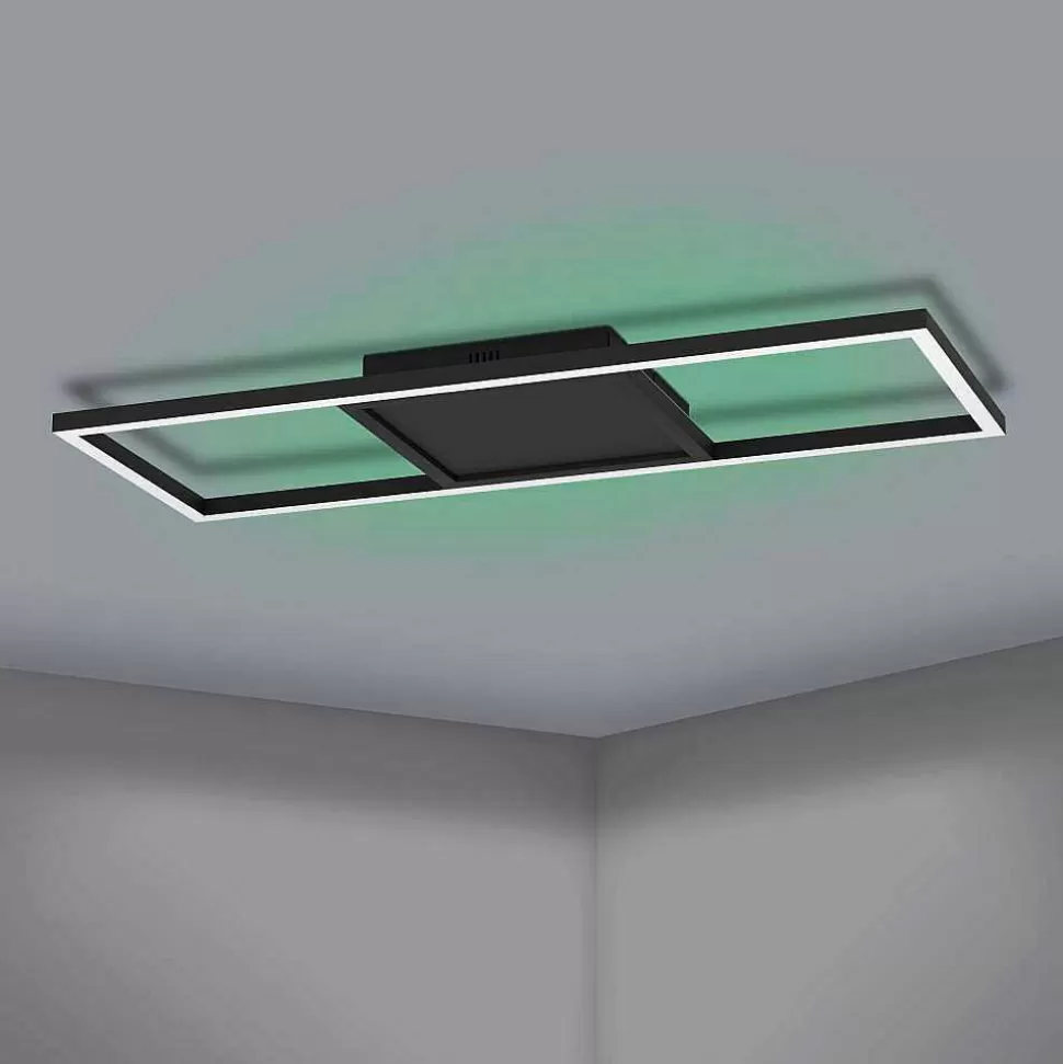 Luminaires Eglo Eglo Connect>Plafonnier Eglo Calagrano-Z Led Noir, 1 Lumiere, Changeur De Couleurs