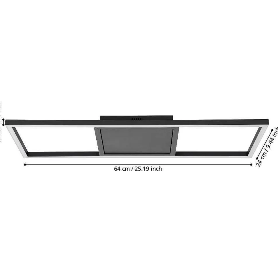 Luminaires Eglo Eglo Connect>Plafonnier Eglo Calagrano-Z Led Noir, 1 Lumiere, Changeur De Couleurs