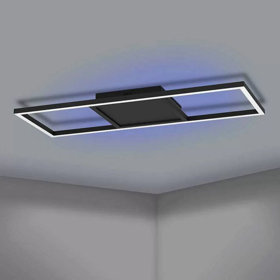 Luminaires Eglo Eglo Connect>Plafonnier Eglo Calagrano-Z Led Noir, 1 Lumiere, Changeur De Couleurs