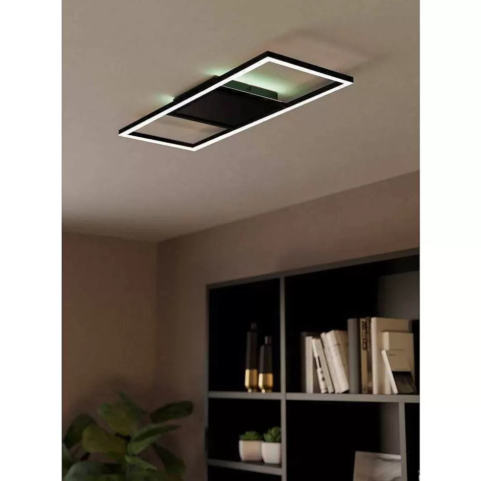 Luminaires Eglo Eglo Connect>Plafonnier Eglo Calagrano-Z Led Noir, 1 Lumiere, Changeur De Couleurs
