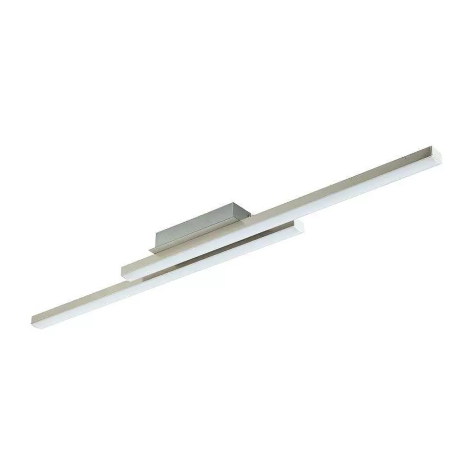 Luminaires Eglo Eglo Connect>Plafonnier Eglo Connect Fraioli-C Led Nickel Mat, 2 Lumieres, Changeur De Couleurs