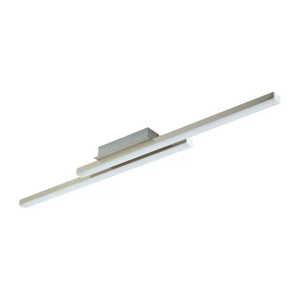 Luminaires Eglo Eglo Connect>Plafonnier Eglo Fraioli-Z Led Nickel Mat, 2 Lumieres, Changeur De Couleurs