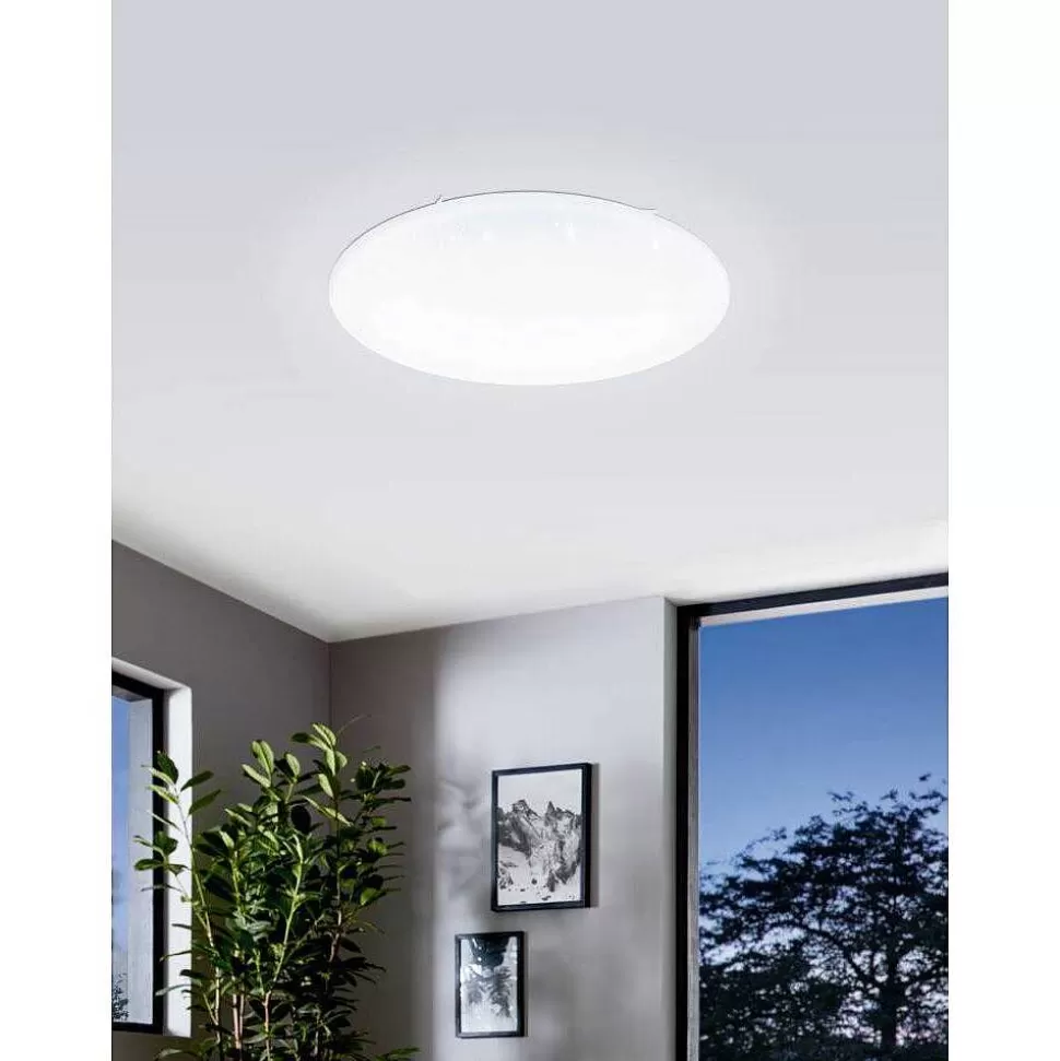 Luminaires Eglo Eglo Connect>Plafonnier Eglo Franiacw Led Blanc, 1 Lumiere, Telecommandes, Changeur De Couleurs
