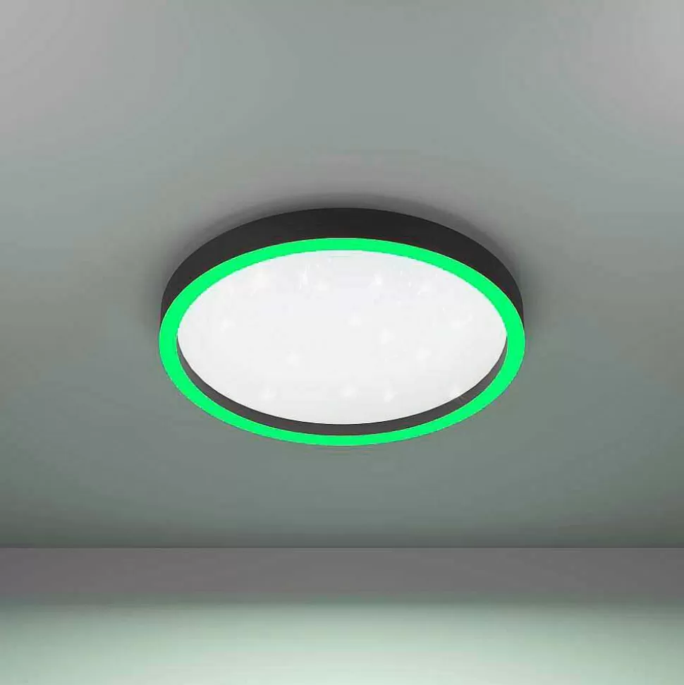 Luminaires Eglo Eglo Connect>Plafonnier Eglo Montemorelos-Z Led Noir, 1 Lumiere, Changeur De Couleurs