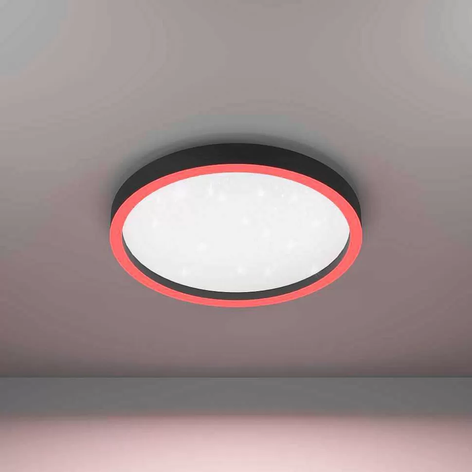 Luminaires Eglo Eglo Connect>Plafonnier Eglo Montemorelos-Z Led Noir, 1 Lumiere, Changeur De Couleurs