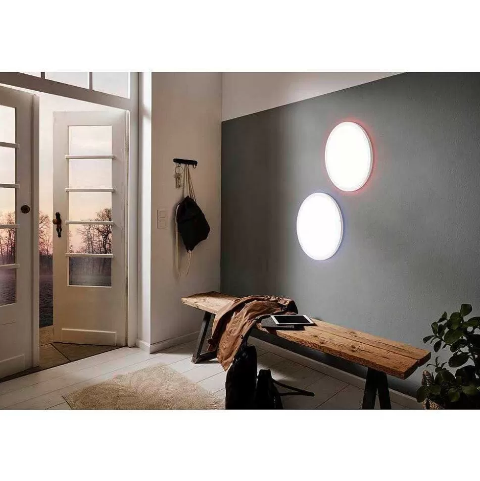 Luminaires Eglo Eglo Connect>Plafonnier Eglo Rovito-Z Led Blanc, 1 Lumiere, Changeur De Couleurs