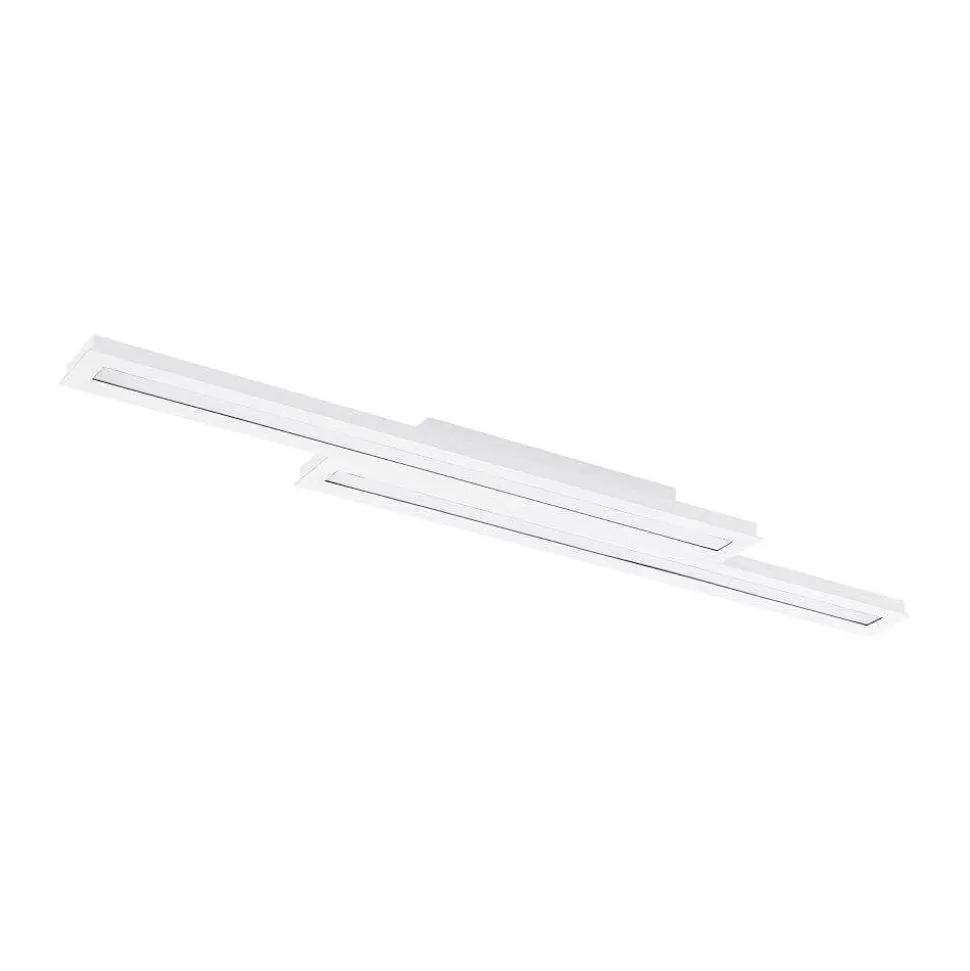 Luminaires Eglo Eglo Connect>Plafonnier Eglo Saliteras Led Blanc, 2 Lumieres, Changeur De Couleurs
