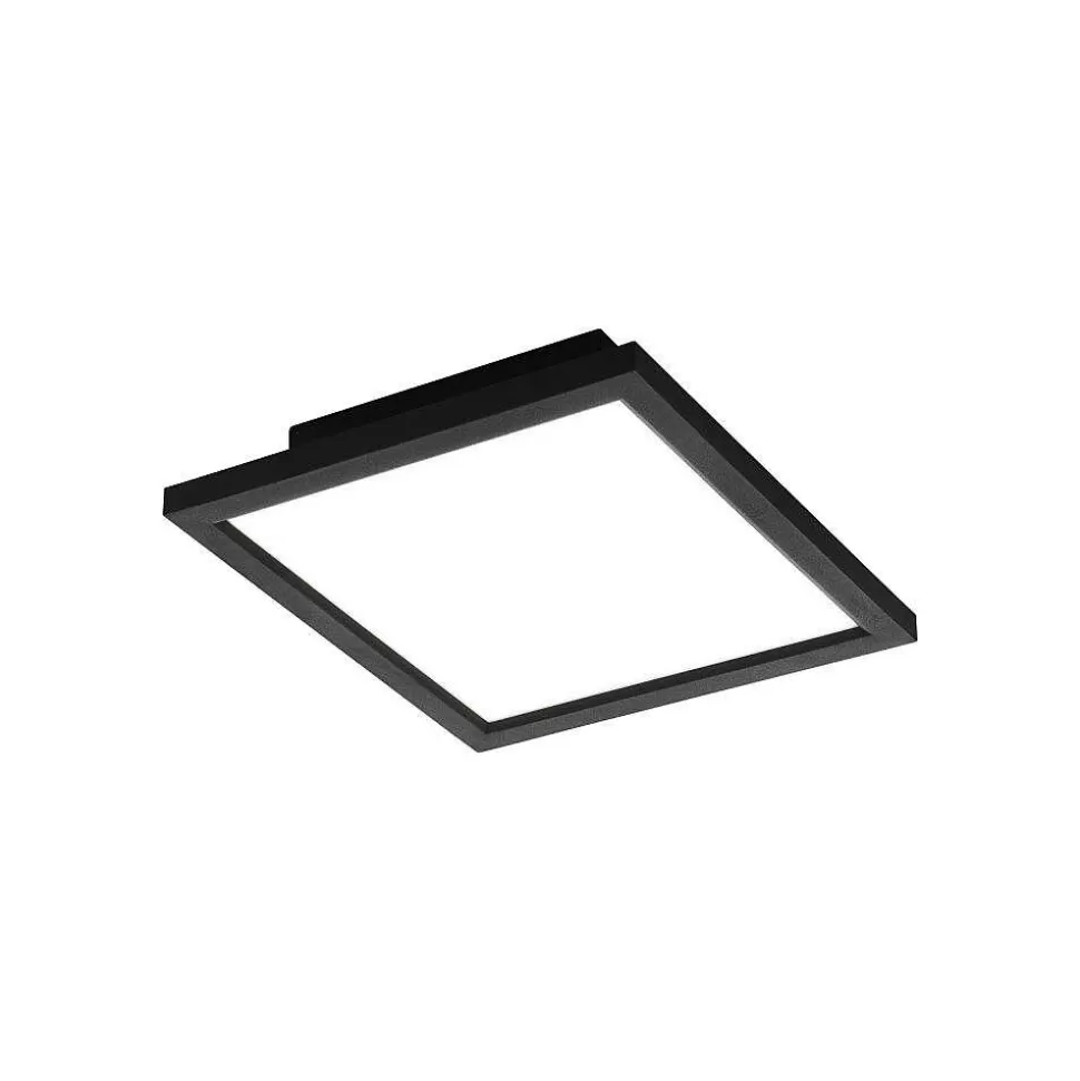 Luminaires Eglo Eglo Connect>Plafonnier Eglo Salobrena Led Noir, 1 Lumiere, Changeur De Couleurs