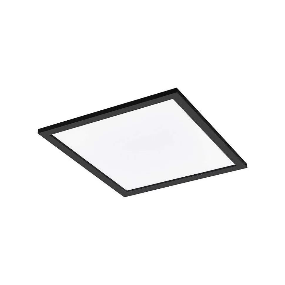 Luminaires Eglo Eglo Connect>Plafonnier Eglo Salobrena Led Noir, 1 Lumiere, Changeur De Couleurs