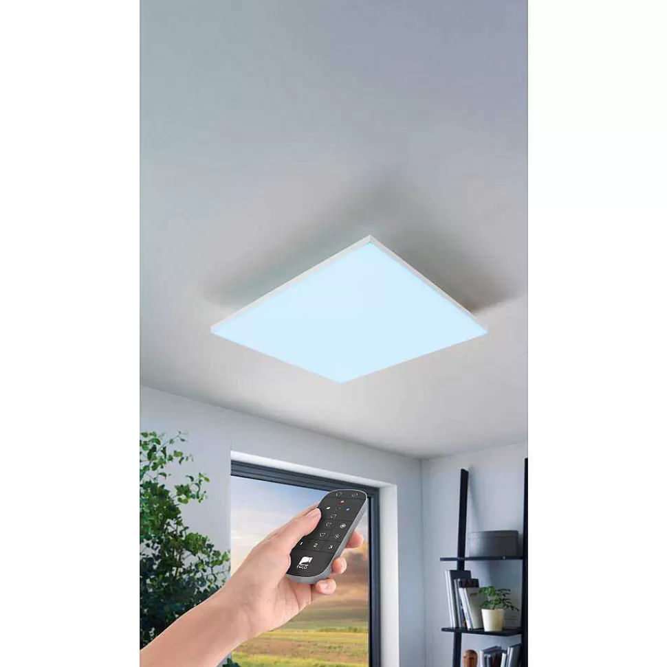 Luminaires Eglo Eglo Connect>Plafonnier Eglo Turcona-Z Led Blanc, 6 Lumieres, Changeur De Couleurs