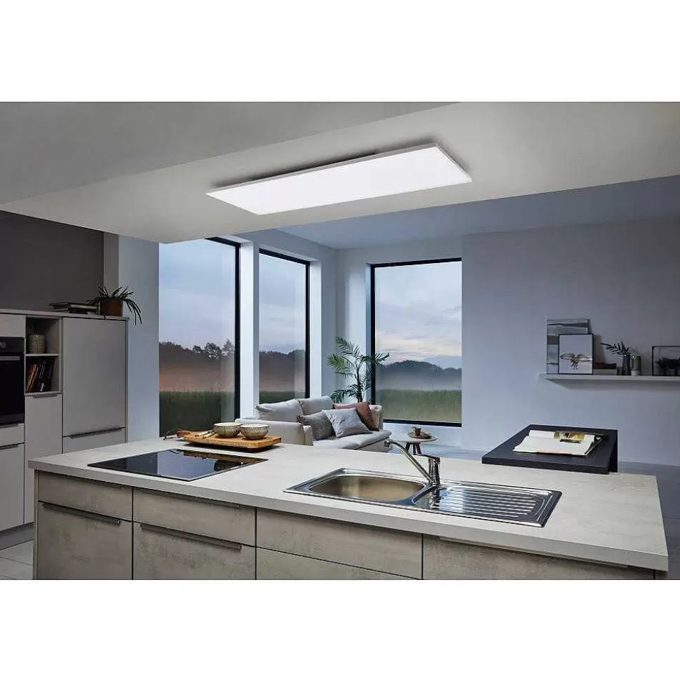 Luminaires Eglo Eglo Connect>Plafonnier Eglo Turcona-Z Led Blanc, 3 Lumieres, Changeur De Couleurs