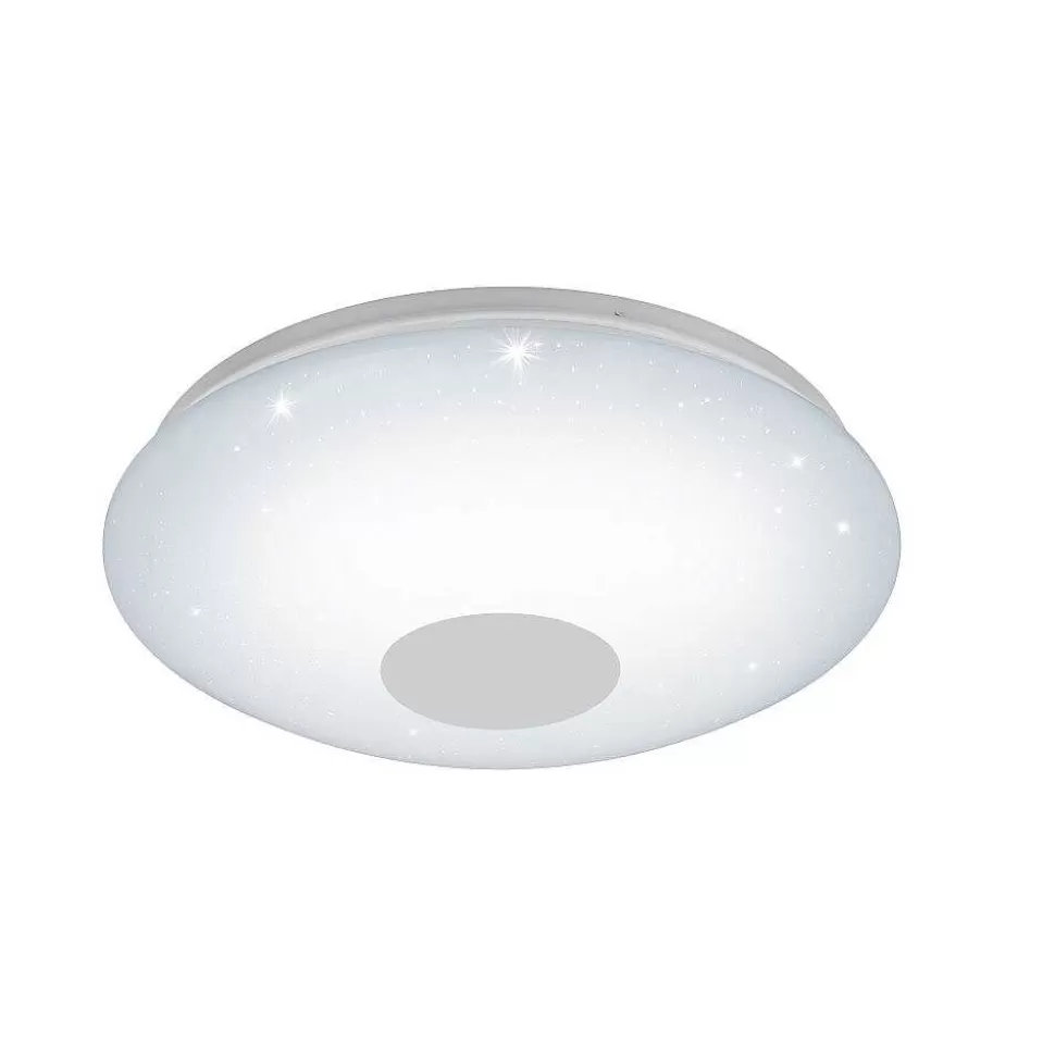 Luminaires Eglo Eglo Connect>Plafonnier Eglo Voltago-C Led Aspect Cristal, Blanc, 1 Lumiere, Changeur De Couleurs
