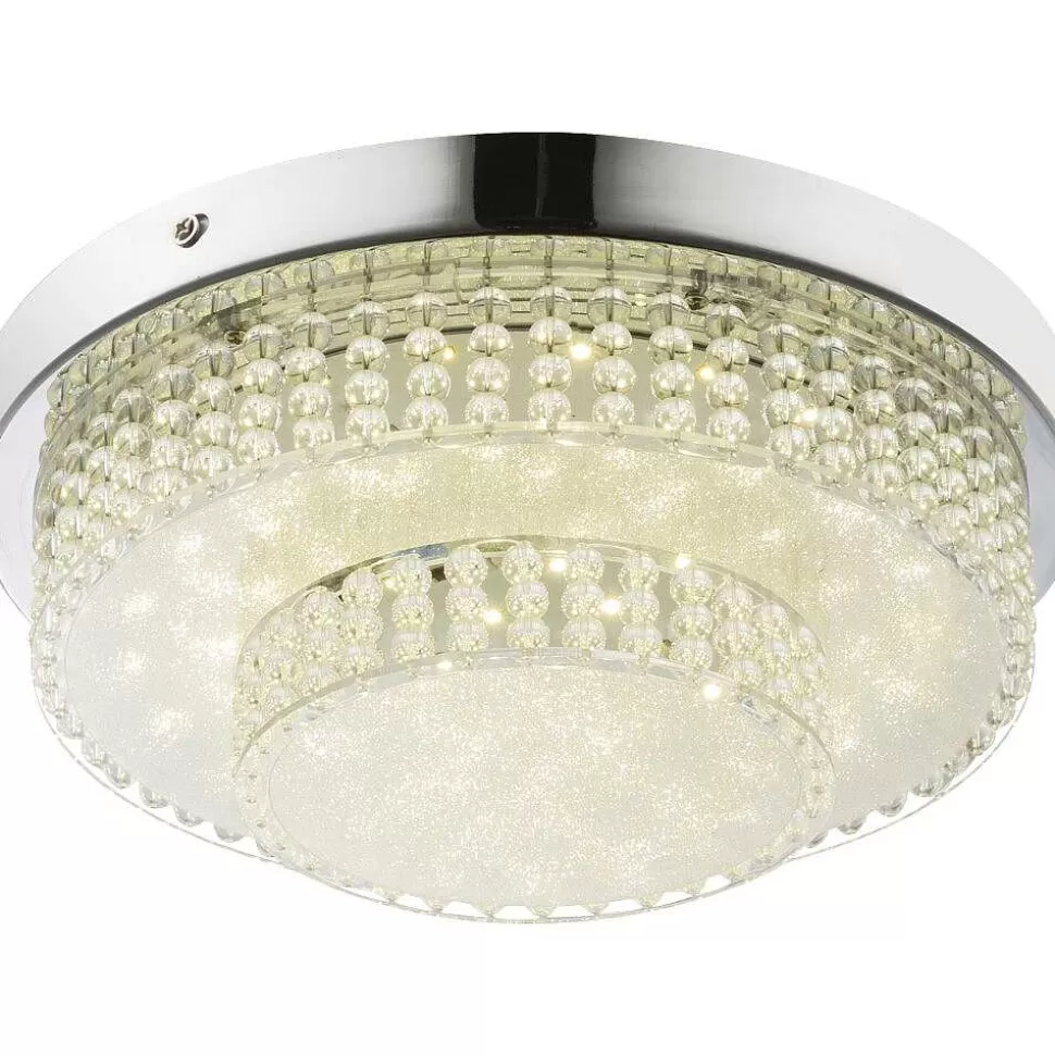 Luminaires Globo Lighting Luminaires Marocains>Plafonnier Globo Cake Led Chrome, 1 Lumiere