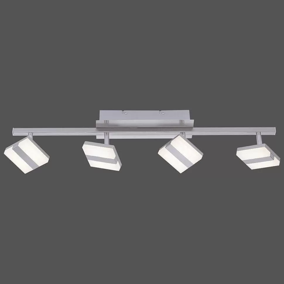 Luminaires Leuchten Direkt Luminaires Interieurs Connectes>Plafonnier Leuchten-Direkt Lolasmart-Sabi Led Nickel Mat, 4 Lumieres, Telecommandes, Changeur De Couleurs