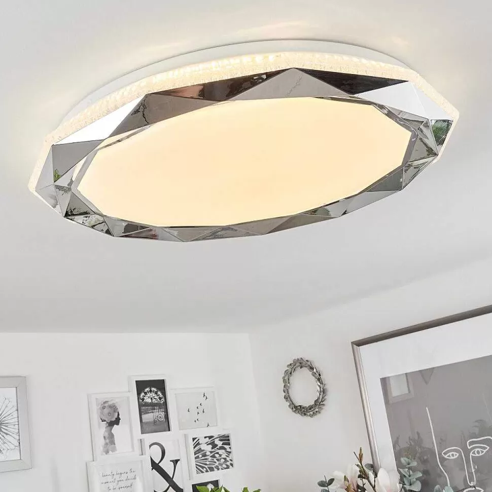 hofstein Wiz>Plafonnier Lisei Led Blanc, 1 Lumiere, Telecommandes, Changeur De Couleurs