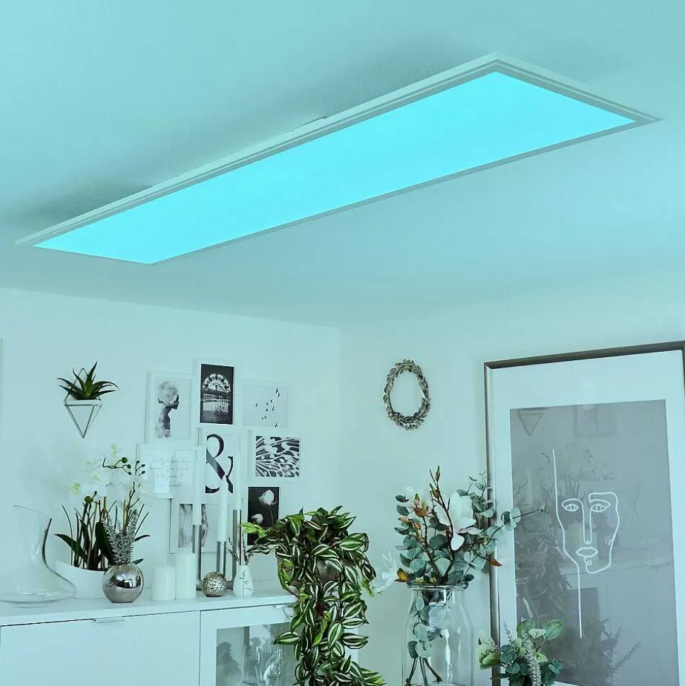 hofstein Plafonniers>Plafonnier Montalba Led Blanc, 1 Lumiere, Telecommandes, Changeur De Couleurs