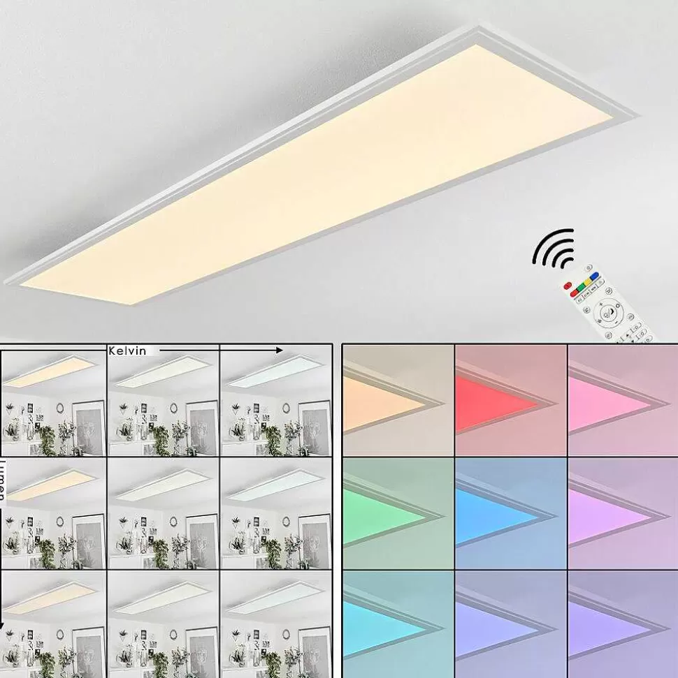 hofstein Plafonniers>Plafonnier Montalba Led Blanc, 1 Lumiere, Telecommandes, Changeur De Couleurs
