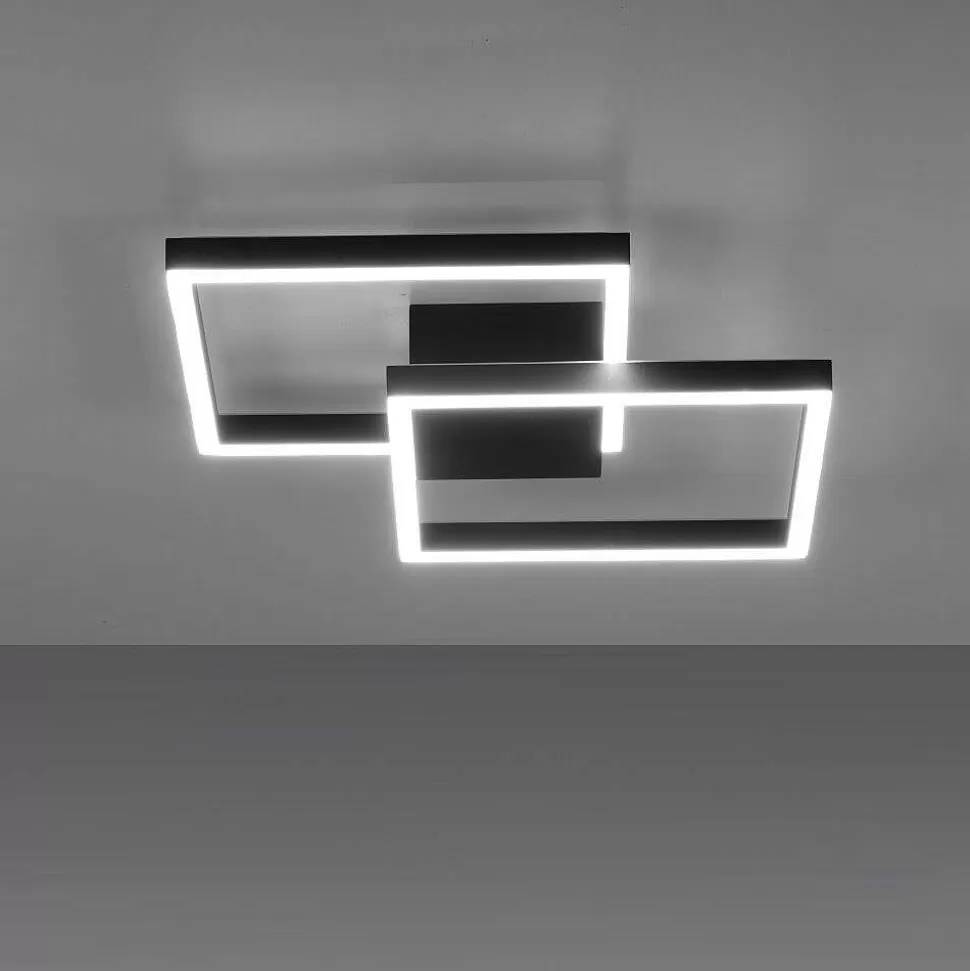 Paul Neuhaus Q-Serie Philips Hue>Plafonnier Paul Neuhaus Q-Marko Led Noir, 1 Lumiere, Telecommandes, Changeur De Couleurs