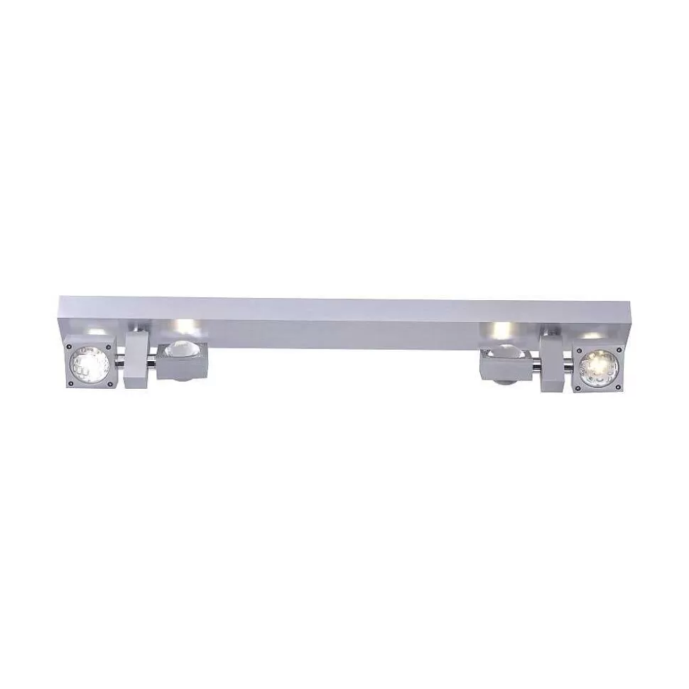 Paul Neuhaus Q-Serie Paul Neuhaus Q>Plafonnier Paul Neuhaus Q-Nemo Led Aluminium, 8 Lumieres, Telecommandes, Changeur De Couleurs