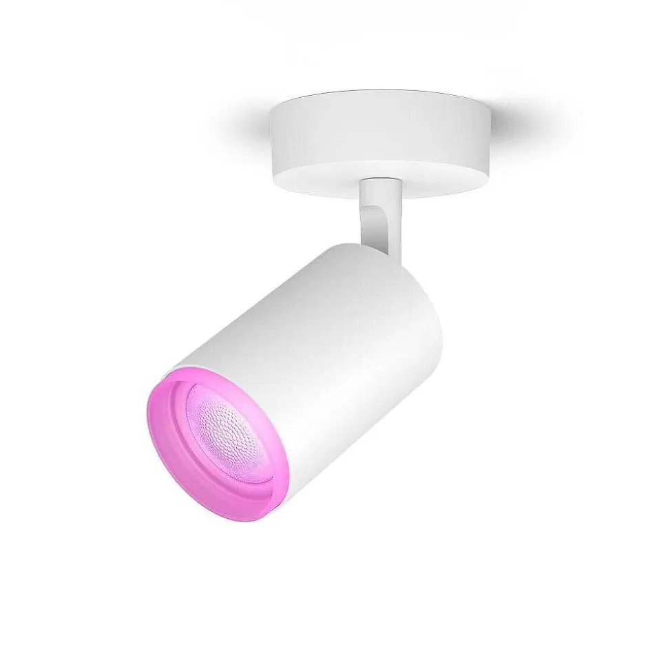 Luminaires Philips Zigbee>Plafonnier Philips Hue Fugato Led Blanc, 1 Lumiere, Changeur De Couleurs