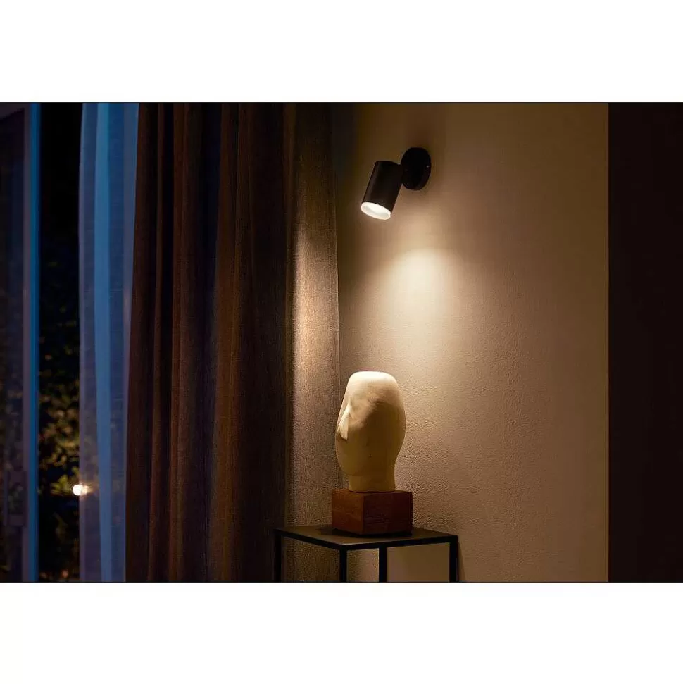 Luminaires Philips Zigbee>Plafonnier Philips Hue Fugato Led Noir, 1 Lumiere, Changeur De Couleurs