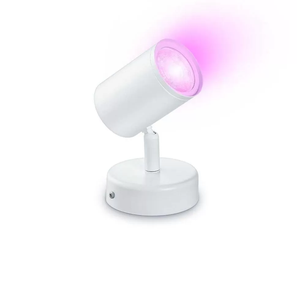Luminaires Philips Wiz>Plafonnier Philips Wiz Imageo Led Blanc, 1 Lumiere, Changeur De Couleurs