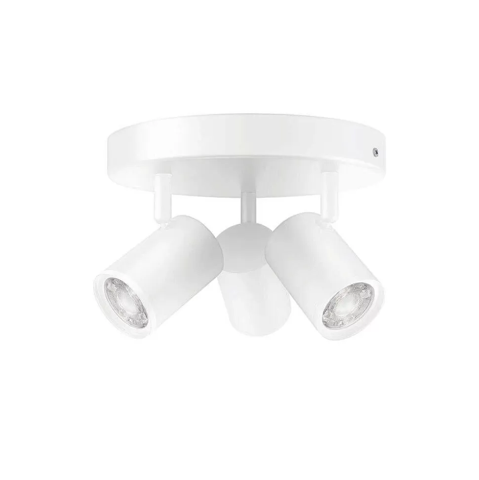 Luminaires Philips Wiz>Plafonnier Philips Wiz Imageo Led Blanc, 3 Lumieres, Changeur De Couleurs